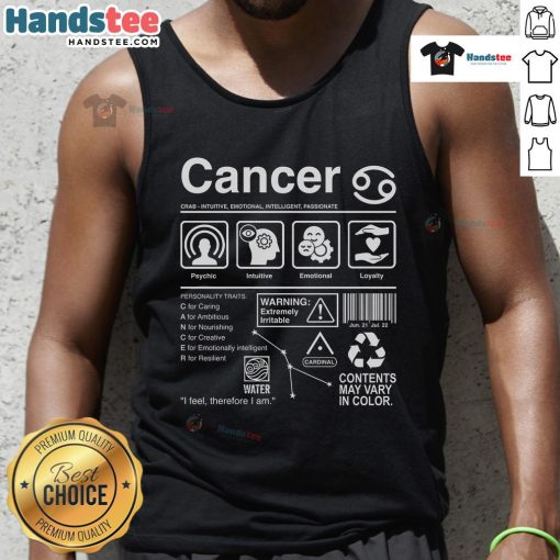 Official Cancer Label Tank Top featuring a bold design to raise awareness and show support for cancer awareness initiatives.