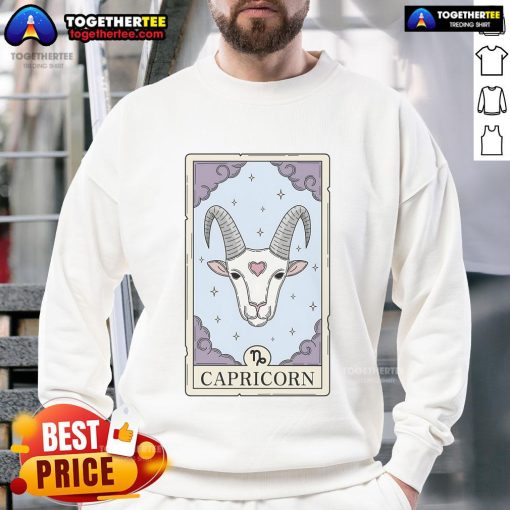 Stylish Official Capricorn Card Sweatshirt featuring zodiac design, perfect for astrology lovers and cozy fashion.