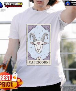 Alt Text: Official Capricorn Card T-Shirt featuring zodiac design and astrological symbols for astrology enthusiasts.