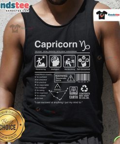 Stylish Official Capricorn Label Tank Top featuring zodiac graphics perfect for astrology enthusiasts and casual wear.