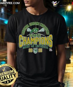 Alt Text: Official Cardinal Gibbons Crusaders 2025 NCHSAA Women's 4A Lacrosse State Champions T-Shirt design featuring team logo.
