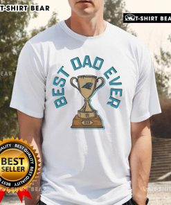 Official Carolina Panthers Best Dad Ever Trophy T-Shirt featuring team colors and a proud dad design for Panthers fans.