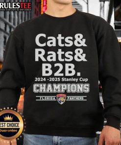 Official Florida Panthers B2B 2024-2025 Stanley Cup Champion sweatshirt in bold design, perfect for fans.