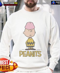 Alt Text: Official Charlie Brown Peanuts sweatshirt featuring playful design and vibrant colors, perfect for fans of the classic comic.