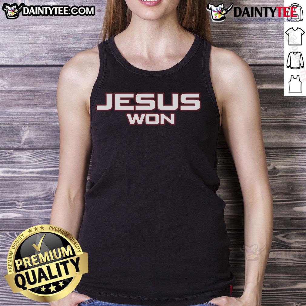 Official Chas Mccormick Jesus Won Tank Top Official Chas McCormick Jesus Won tank top featuring bold text design, perfect for fans and casual wear.
