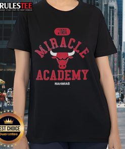 Official Chicago Bulls Miracle Academy NBA Collection Ladies Tee featuring vibrant team colors and stylish design.