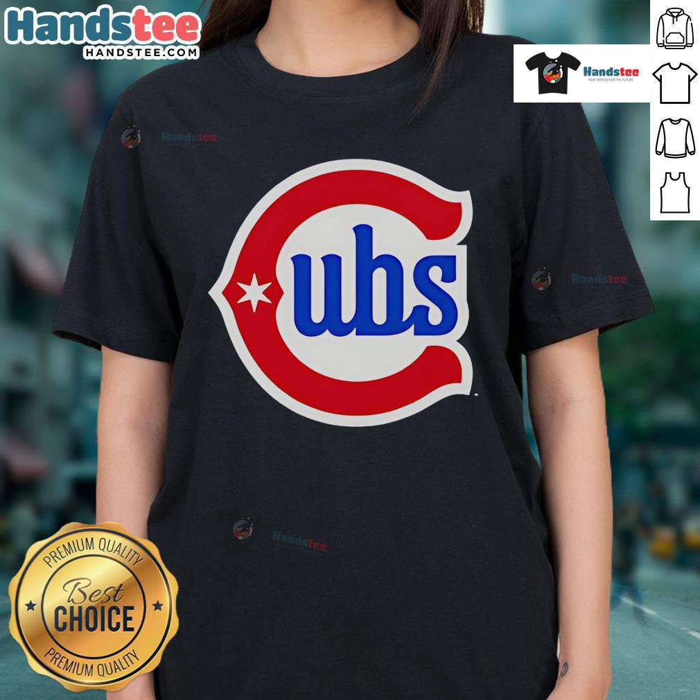 Official Chicago Cubs Logo Alternate Ladies Tee Alt Text: Official Chicago Cubs logo on an alternate ladies' tee, showcasing team pride and stylish design for female fans.