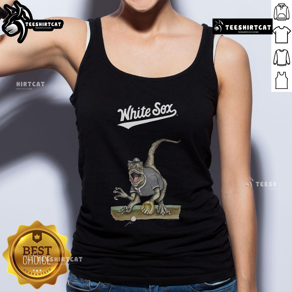Official Chicago White Sox Tiny Turnip Velociraptor Tank Top Official Chicago White Sox Tiny Turnip Velociraptor Tank Top featuring a fun dinosaur design for fans and collectors.