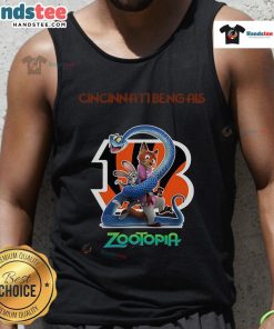 Official Cincinnati Bengals Zootopia 2 tank top featuring vibrant graphics and team logo, perfect for game day wear.