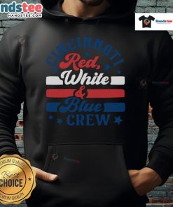 Official Cincinnati Red White and Blue Crew Hoodie featuring vibrant colors and team logo, perfect for fans.