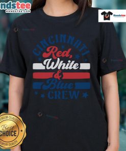 Official Cincinnati Red White and Blue Crew Ladies Tee featuring vibrant colors and stylish design for fans.