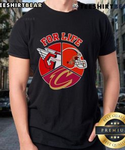 Official Cleveland Guardians Browns and Cavaliers For Life T-Shirt featuring team logos and vibrant colors for fans.