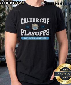 Official Cleveland Monsters 2025 Calder Cup Playoffs T-Shirt featuring team logo and vibrant playoff design.