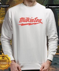 Official Colin Furze Milk in Tea logo on a stylish bolt sweatshirt, perfect for fans and casual wear.