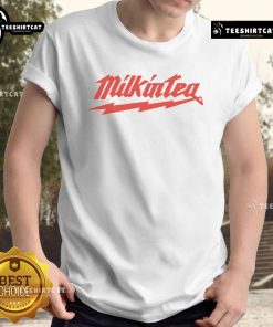 Alt Text: Official Colin Furze Milk In Tea Logo Bolt T-Shirt featuring a bold design and vibrant colors for fans of Colin Furze.