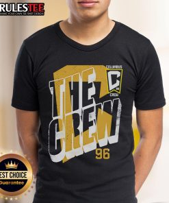 Official Columbus Crew Wave Bold T-Shirt in black, featuring team logo and stylish wave design for soccer fans.