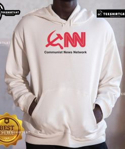 Official Communist News Network hoodie featuring bold logo and vibrant design, perfect for stylish political expression.