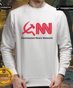 Alt Text: Official Communist News Network Sweatshirt featuring bold logo design, perfect for fans of political apparel.