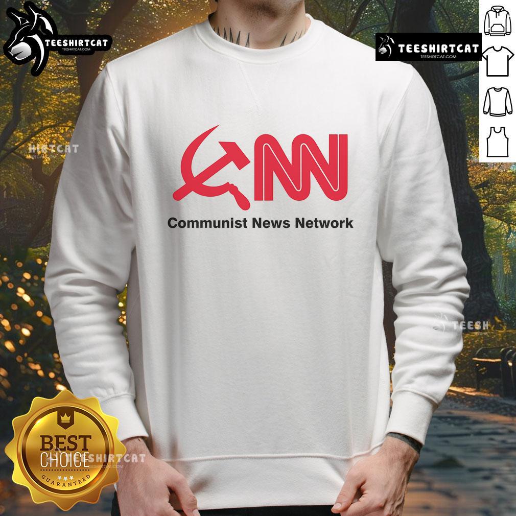 Official Communist News Network Sweatshirt Alt Text: Official Communist News Network Sweatshirt featuring bold logo design, perfect for fans of political apparel.