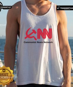 Official Communist News Network tank top featuring bold logo design, perfect for supporters of communist ideals and fashion.