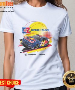 Official Connor Zilisch CotA Red Bull Trackhouse NASCAR ladies tee featuring vibrant design and comfortable fit.