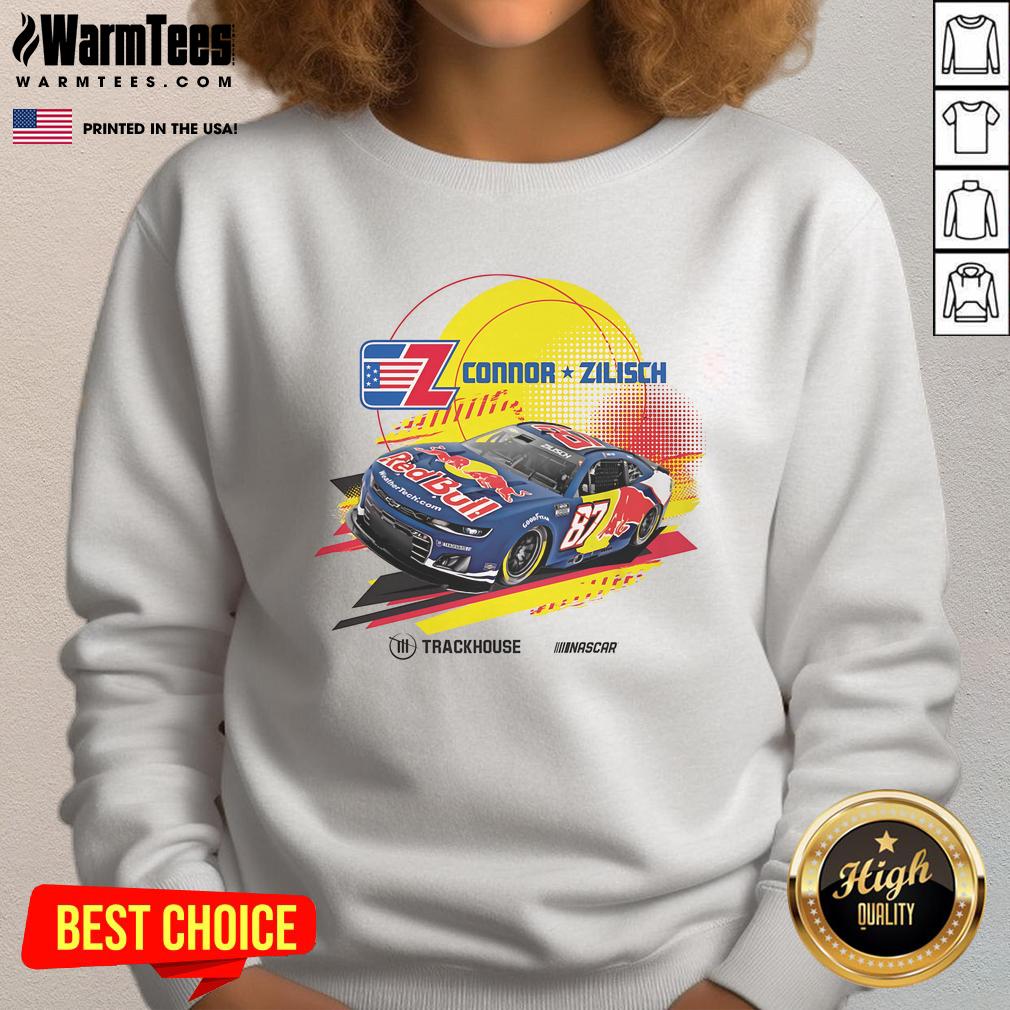 Official Connor Zilisch #87 Cota Red Bull Trackhouse Nascar Sweatshirt Connor Zilisch 87 CotA Red Bull Trackhouse NASCAR sweatshirt in vibrant colors, perfect for racing fans and enthusiasts.