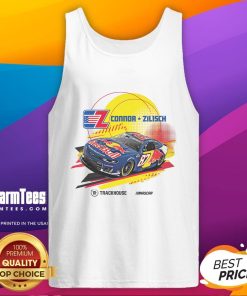Alt Text: Official Connor Zilisch CotA Red Bull Trackhouse NASCAR tank top showcasing vibrant racing design and team logo.