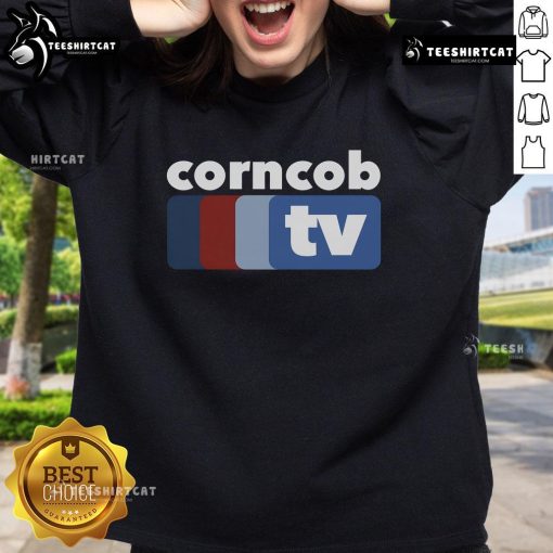 Official Corncob TV sweatshirt in vibrant colors, showcasing a trendy design perfect for fans and casual wear.