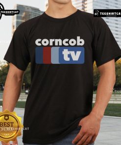 Official Corncob TV T-Shirt featuring a vibrant design and logo, perfect for fans of the show and casual wear.