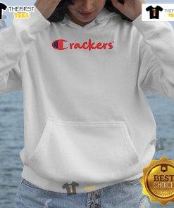 Official Crackers Champion Parody Hoodie featuring a playful design, perfect for casual wear and humor lovers.