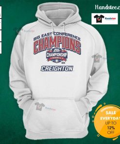 Official Creighton Bluejays Big East Conference Champions 2025 Championship Baseball Jeep Hoodie in navy blue.