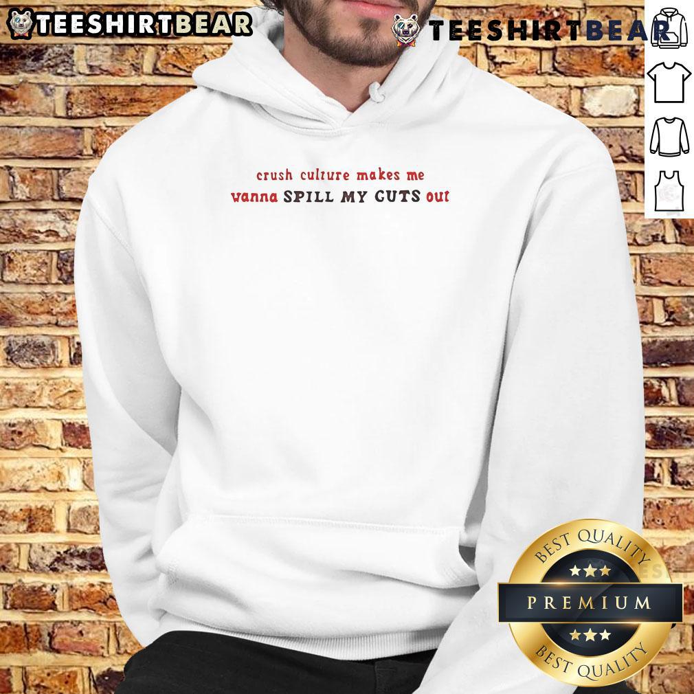 Official Crush Culture Makes Me Wanna Spill My Guts Out Hoodie Official Crush Culture hoodie featuring a bold graphic design, perfect for expressing your feelings and style.