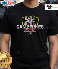 Official Cruz Azul Campeones 2025 T-Shirt featuring team logo and championship design, perfect for fans celebrating the victory.