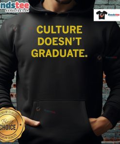 Official Culture Doesn't Graduate Hoodie in black, showcasing a trendy design for stylish streetwear enthusiasts.
