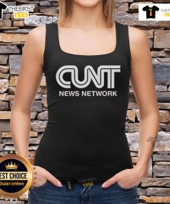 Official CUNT News Network tank top featuring bold logo design and stylish fit for casual wear and news enthusiasts.