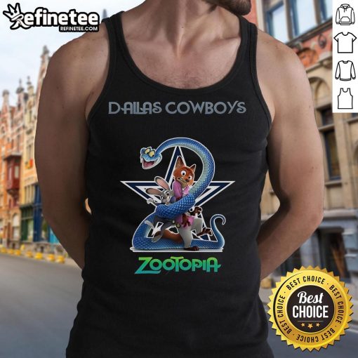 Official Dallas Cowboys Zootopia 2 Tank Top featuring vibrant graphics and team logo for fans and collectors.