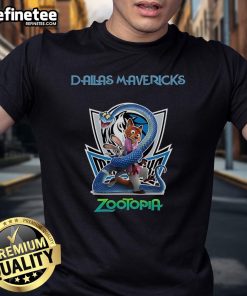 Official Dallas Mavericks Zootopia 2 T-Shirt featuring vibrant graphics and team logo, perfect for fans and collectors.