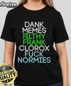 Official Dank Memes Filthy Frank Clorox Tee for Ladies featuring bold graphic design and humor for meme enthusiasts.