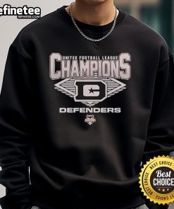 Alt Text: Official DC Defenders 2025 UFL Champions diamond sweatshirt featuring team logo and vibrant colors, perfect for fans.