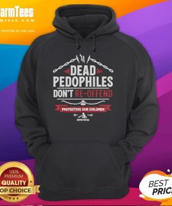 Official Dead Pedophile Don't Re-Offend hoodie promoting child protection and safety in a stylish design.