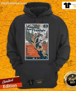 Official Deer Tick Lander Presents June 19, 2025 hoodie featuring vibrant design and event details for fans.