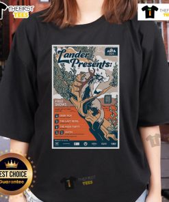 Official Deer Tick Lander Presents June 19, 2025 Ladies Tee featuring vibrant design and event details.