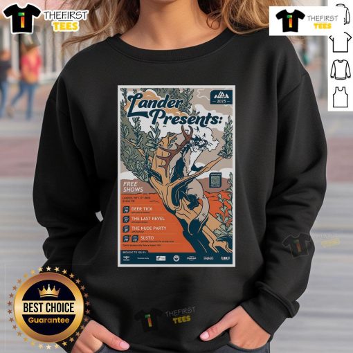 Official Deer Tick Lander Presents June 19, 2025 sweatshirt featuring a stylish design for fans of the band.