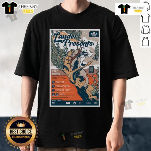 Official Deer Tick Lander Presents June 19 2025 T-Shirt featuring unique design and event details for fans.