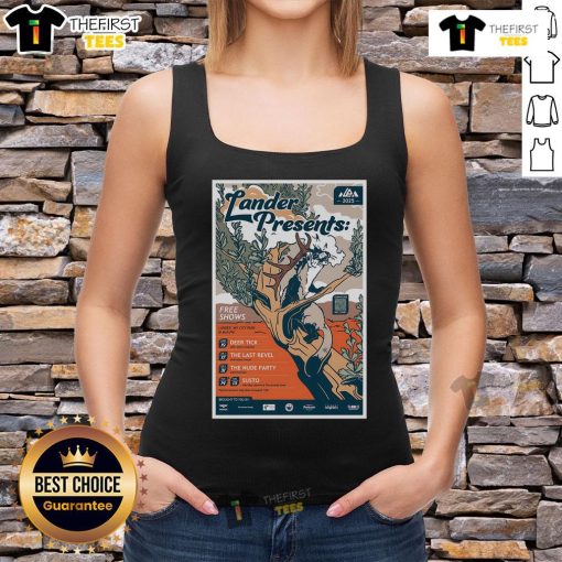 Official Deer Tick Lander June 19, 2025 tank top featuring vibrant design and band logo, perfect for music fans.
