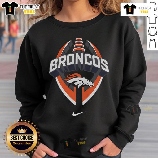 Official Denver Broncos Nike Icon Legend Sweatshirt in navy, featuring team logo and comfortable fit for fans.