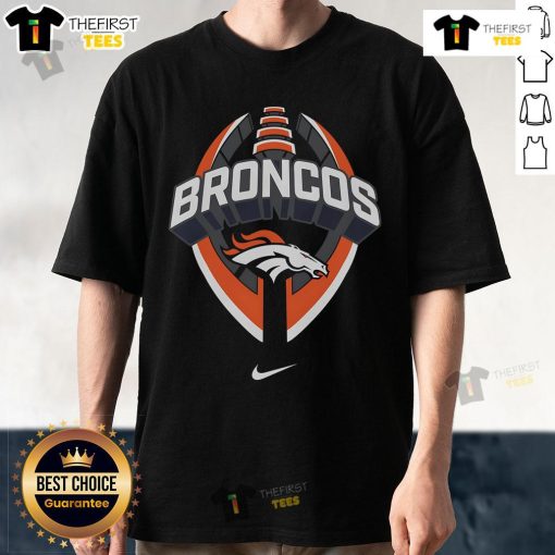 Official Denver Broncos Nike Icon Legend T-Shirt in navy blue, featuring team logo and comfortable, lightweight fabric.