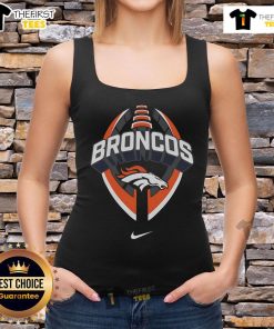 Official Denver Broncos Nike Icon Legend Tank Top in navy blue, perfect for fans and sportswear enthusiasts.
