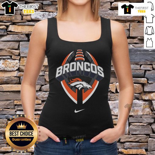 Official Denver Broncos Nike Icon Legend Tank Top in navy blue, perfect for fans and sportswear enthusiasts.