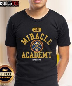 Official Denver Nuggets Miracle Academy NBA Collection T-Shirt featuring vibrant team colors and iconic logo design.